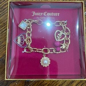 Juicy Couture Gold and Pink Charm Bracelet